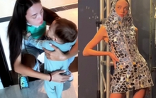 Vợ mẫu tây Bùi Tiến Dũng quyến luyến con trai trước giờ đi diễn, biến hình bất ngờ khi lên sân khấu