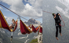 Thót tim với "trend" cheo leo giữa núi: Nằm đọc sách, ăn ngủ ở vực sâu hàng trăm mét, có duy nhất 1 dây an toàn