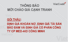 VietCredit thông báo mời chào giá cạnh tranh