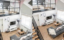 Thiết kế nhà tập thể 50m² ấn tượng với gam màu đen và gỗ