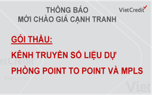 VietCredit thông  báo mời chào giá cạnh tranh