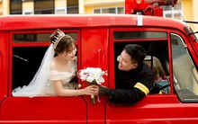 Bộ ảnh cưới độc đáo của chàng lính cứu hỏa