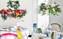 7 mẫu đèn chùm bằng hoa ấn tượng cho bữa tối mùa hè thêm ngọt ngào, lãng mạn