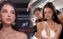 Visual bùng nổ của Dianka - vợ Tây của Bùi Tiến Dũng trong ảnh quay vội ở hậu trường show thời trang