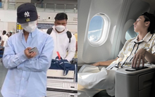 Sơn Tùng tự tung ảnh trên máy bay: Ngồi khoang thương gia, visual khác gì so với lần bị tóm diện 'quần ngủ' xếp hàng?