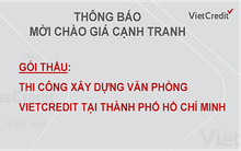 VietCredit thông báo mời chào giá cạnh tranh