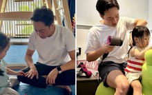'Xả vai' doanh nhân, Cường Đô La dành thời gian chăm sóc con gái cưng