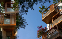 Nhà ống luôn thoáng mát và xanh mướt nhờ làm sân vườn trên mái