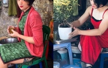 Mỗi ngày một bộ đồ xẻ tà, cô chủ quán trà đá múa cốc bằng nước sôi thu hút khách