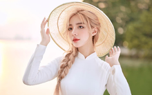 Nhan sắc đỉnh cao lai Tây của Phan Hằng - nữ sinh Neu trong bộ áo dài truyền thống