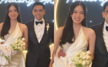 Cận nhan sắc Á hậu Phương Anh và chồng tiến sĩ trong hôn lễ: Cô dâu xinh xắn, chú rể có cử chỉ ngọt ngào