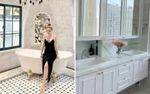 Hội nhà giàu vung tiền tỷ vào phòng tắm: Gắn đèn chùm lộng lẫy như phòng khách, nội thất thông minh vỗ về chủ