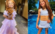 Choáng với thân hình của hoa hậu nhí nước Mỹ: Mới 7 tuổi đã 6 múi cuồn cuộn, đu xà chống không kém gì VĐV