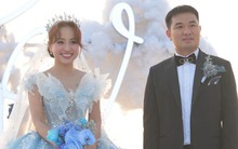 Vân Hugo diện đầm 25.000 đô la, nặng 12 kg trong đám cưới với ông xã doanh nhân