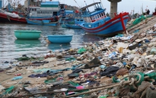 Rác thải nhựa, vỏ hàu bủa vây Đầm Nại ở Ninh Thuận