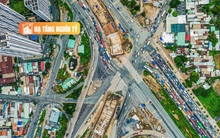 Nút giao có sáu cây cầu, hai hầm chui, trị giá 3.400 tỷ dần lộ rõ hình hài, sẽ hoàn thành sau một năm nữa