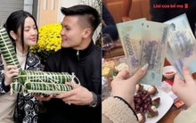 Chu Thanh Huyền năm đầu ăn tết nhà chồng, khoe được bố mẹ Quang Hải lì xì đầu năm