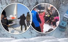 Cảm động câu chuyện chở tuyết đến cho trẻ em có hoàn cảnh đặc biệt ở Trung Quốc