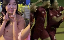 Hà Đức Chinh ăn mừng kiểu bụng bầu, nghi vấn Mai Hà Trang mang thai "bé rồng" đã có lời giải đáp