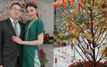 "Cung điện" dát vàng của vợ chồng Lan Khuê ngày Tết: Không gian ngập tràn hoa, trang trí đài phun nước bắt mắt