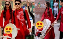 Thủ môn Bùi Tiến Dũng cùng vợ Tây diện áo dài xuống phố, thần thái cực ngầu như đi trên sàn catwalk