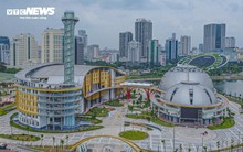 Ngắm từ trên cao Cung Thiếu nhi hơn 1.300 tỷ đồng được ví như 'viên ngọc ven hồ'