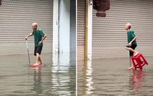 5 triệu người xem cụ ông Nam Định “phát minh” cách di chuyển giữa mênh mông nước, netizen lưu ý điều quan trọng