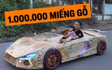 Thợ Việt gom 1 triệu tấm gỗ vụn thành 'siêu xe Lamborghini Revuelto' tặng con, ra đường buổi đêm ai cũng phải nhìn