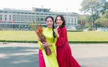 CEO Phạm Kim Dung cùng dàn hoa hậu, á hậu Sen Vàng đến Dinh Độc Lập, khoe sắc trong tà áo dài truyền thống