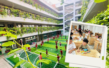 Phụ huynh ơi! Không phải công viên đâu, đây là 1 trường tiểu học CÔNG LẬP siêu đẹp, cây xanh phủ kín ở quận Cầu Giấy cũ!