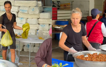 Khách Tây "hòa tan" khi cứu trợ miền Trung, dùng Google dịch nhắn gửi đến bà con bản địa