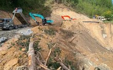 Nổ mìn phá đất đá sạt lở, sớm thông đường lên Đà Lạt