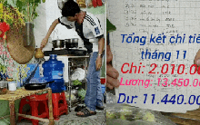 Tuổi trung niên, làm công nhân, tháng tiêu 2 triệu, tiết kiệm 11 triệu, từng đồng đều được tính toán và ghi chép cẩn thận