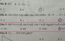 Bài Toán lớp 1 khiến phụ huynh “nhức đầu”, con làm sai nhưng nghe lời giải thích cũng rất hợp lý