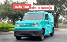 Hình chi tiết VinFast EC Van sắp bàn giao khách hàng: Nội thất tối giản, 1 màn hình, âm thanh radio, kính chỉnh điện, thùng hàng 2.600L