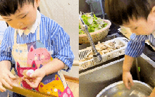 Đã đẹp trai lại còn biết pha matcha, nấu cơm, rửa bát: Búp măng non 2,5 tuổi khiến nhiều người lớn cũng phải "tự ái"