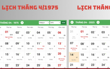 Vì sao lịch tháng 4/1975 trùng khớp với lịch tháng 4/2025?