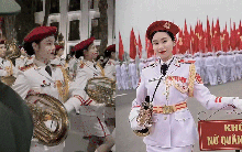 "Khối hoa hậu" của đoàn diễu binh: Vác kèn nặng gần 20kg, đi 9km giữa trời nắng gắt vẫn xinh như hoa