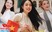 Hoa hậu Thanh Thủy, Hoàng Thuỳ Linh cùng dàn sao mặc áo dài mừng Đại lễ 30/4