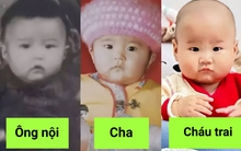 Bức ảnh 3 thế hệ trong 1 gia đình có khuôn mặt giống hệt nhau khiến dân mạng thích thú: "Gen nhà nội quá mạnh!"