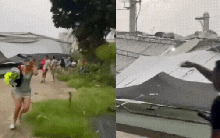 Hiện trường vụ mưa giông làm sập sân pickleball ở Hà Nội