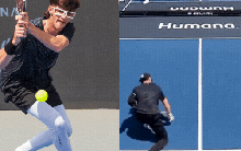 Tay vợt Pickleball "tính nóng như kem" đập nát vợt, móp cả sân tại PPA