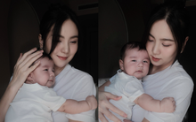 Mai Ngọc khoe ảnh căng đét của quý tử gần 3 tháng tuổi, ai cũng xuýt xoa: “Panda giống bố như đúc"