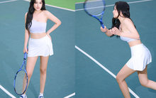 Mai Phương Thúy khoe visual trắng phát sáng trên sân tennis, đang chơi hay bỗng phải nghỉ 1 tuần vì chấn thương