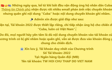 Chuyển khoản ủng hộ Cuba nhưng quên không ghi "Cuba" hoặc viết sai nội dung: Có được ghi nhận?
