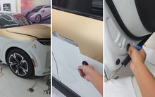 Dùng nam châm dò khắp thân VinFast VF 9, vỏ xe dùng chất liệu gì mà không hút?