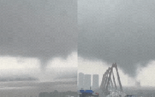 Hà Nội: Lốc xoáy cuồn cuộn, cao hàng chục mét, xuất hiện ngay gần khu vực cầu Nhật Tân