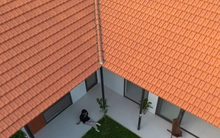 Thiết kế nhà cấp 4 hiện đại vẫn giữ được vườn và ao phía trước