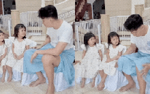 Ông bố trẻ chuyên mặc váy, dạy 3 "gái rượu" cách đi đứng nói cười duyên dáng: Loạt clip triệu view khiến dân mạng tan chảy