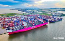 Siêu tàu màu hồng lớn nhất từ trước đến nay cập cảng miền Bắc Việt Nam: Ai đứng sau?